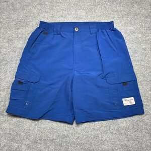 Bimini Bay Outfitters Mens Cargo Fishing Shorts Sz.36 Blue Nylon Quick Dry M0875
